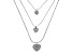 White Crystal Silver tone Heart Necklace
