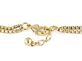 White Crystal Gold Tone Double Strand Butterfly Bracelet