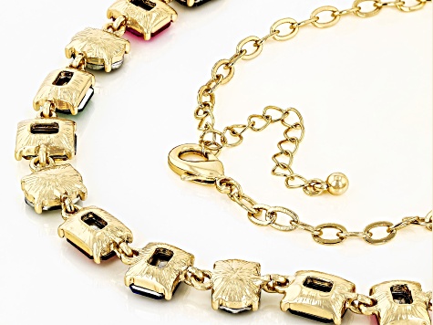 Louis Vuitton Multicolor Crystal Gold Tone Gamble Station Layered Necklace  Louis Vuitton