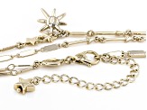 White Glass Gold Stardust 2-Strand Necklace