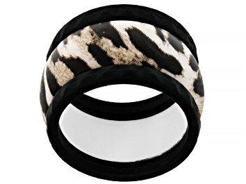 Picture of Silicone Cheetah Animal Print and Black Bands Set of 3 Rings
