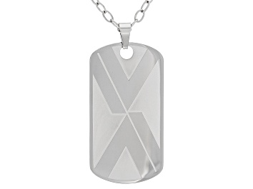 Picture of Mens Stainless Steel Dog Tag Pendant With 24" Chain