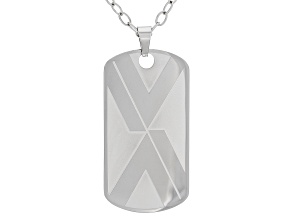 Mens Stainless Steel Dog Tag Pendant With 24" Chain
