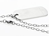 Mens Stainless Steel Dog Tag Pendant With 24" Chain