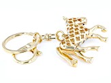 Multi-Color Crystal Gold Tone Carousel Horse Key Chain
