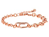 Rose Tone Paperclip Bracelet