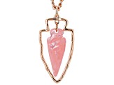 Pink Resin and Multi Color Bead Rose Gold Tone Leaf Necklace