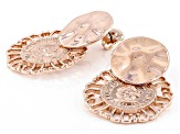 Rose Tone Coin Dangle Earrings