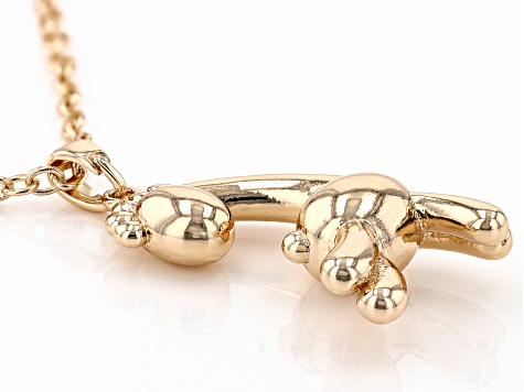 Gold Tone "Balloon Giraffe" Childrens Pendant With 12" Chain