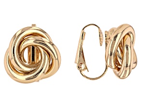 Gold Tone Knot Clip-On Earrings