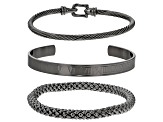 Gun Metal Tone Set of 3 Bracelets