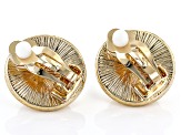 White Pearl Simulant Gold Tone Clip-On Earrings
