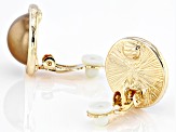 Mocha Pearl Simulant Gold Tone Clip-On Earrings