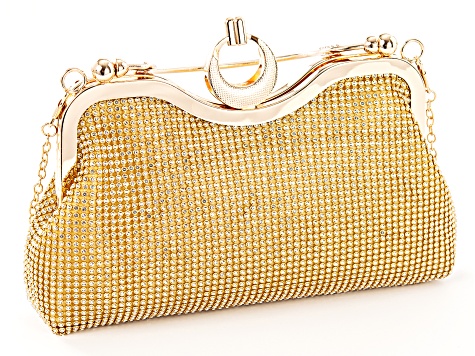 Judith Leiber - Crystal Mini Clutch w/ Gold Chain Strap – Current Boutique