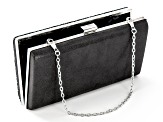 Black Resin Tone Clutch Purse