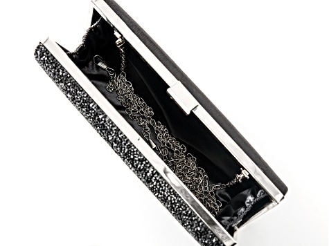 Black Resin Tone Clutch Purse