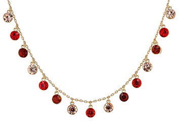 Picture of Multi-Color Crystal Gold Tone "Colors of Fall" Station Necklace