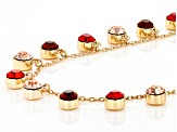 Multi-Color Crystal Gold Tone "Colors of Fall" Station Necklace
