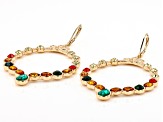 Multi-Color Crystal Gold Tone "Colors of Fall" Chandelier Earrings