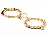 Multi-Color Crystal Gold Tone "Colors of Fall" Chandelier Earrings