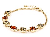 Champagne & Mocha Crystal Gold Tone Bracelet