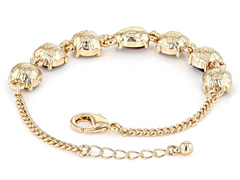 Champagne & Mocha Crystal Gold Tone Bracelet