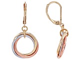 Tri-Tone Infinity Dangle Earrings