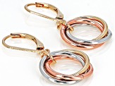 Tri-Tone Infinity Dangle Earrings