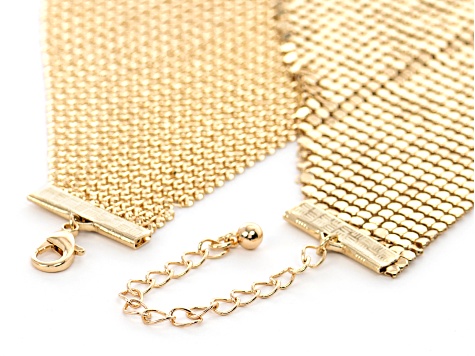 Gold Tone Mesh Bandana Necklace