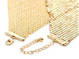 Gold Tone Mesh Bandana Necklace