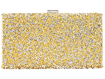 Picture of White & Gold Resin Silver Tone Clutch Purse
