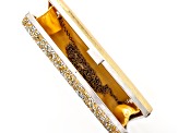 White & Gold Resin Silver Tone Clutch Purse