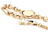 White Mother-of-Pearl Simulant Gold Tone Bracelet