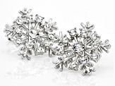 White Crystal Silver Tone Snowflake Earrings