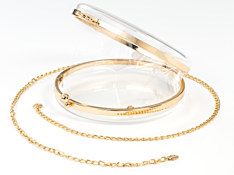 Gold Tone Clear Crystal Clutch