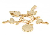 Enamel Gold Tone Summer Holiday Set of 5 Wine Charms