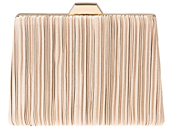 Picture of Gold Tone Nude Fabric Clutch