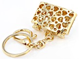 Crystal & Enamel Gold Tone Camera Key Chain