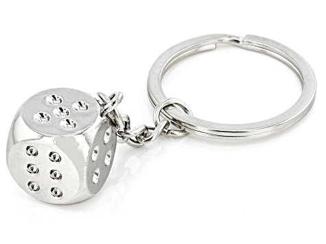 Silver Tone Dice Key Chain - OPW531 | JTV.com