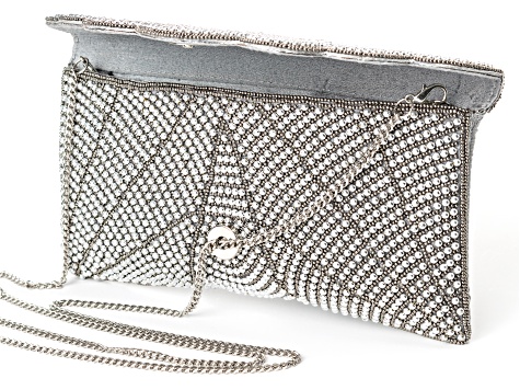 Seed-bead Pearl Simulant Gray Clutch