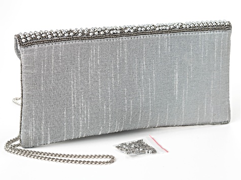 Seed-bead Pearl Simulant Gray Clutch