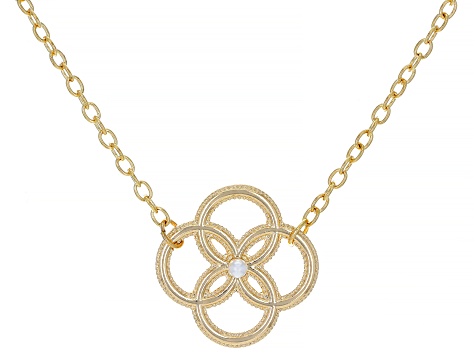 Gold Tone Clover Necklace