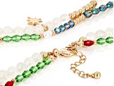 Off Park® Collection Multi-Color Bead & Pearl Simulant Gold Tone Double Strand Necklace