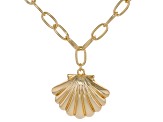 Gold Tone Seashell Paperclip Necklace