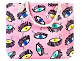 Multi-Color Evil Eye Pink & Beige Tote Bag