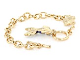 Crystal & Resin Koi Fish Gold Tone Bracelet