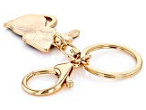 Multi-Color Enamel and Gold Tone Kitty Keychain