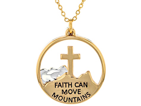 "Faith Can Move Mountains" Double Pendants With Chain