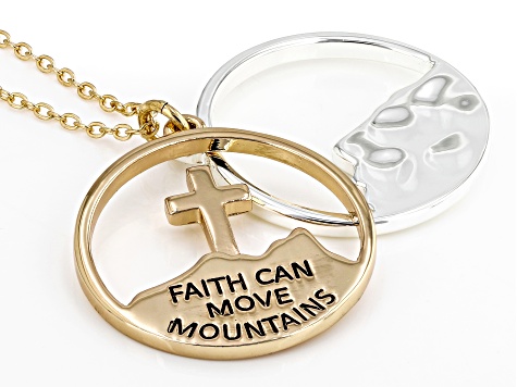 "Faith Can Move Mountains" Double Pendants With Chain
