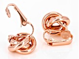 Rose Tone Knot Clip-On Earrings